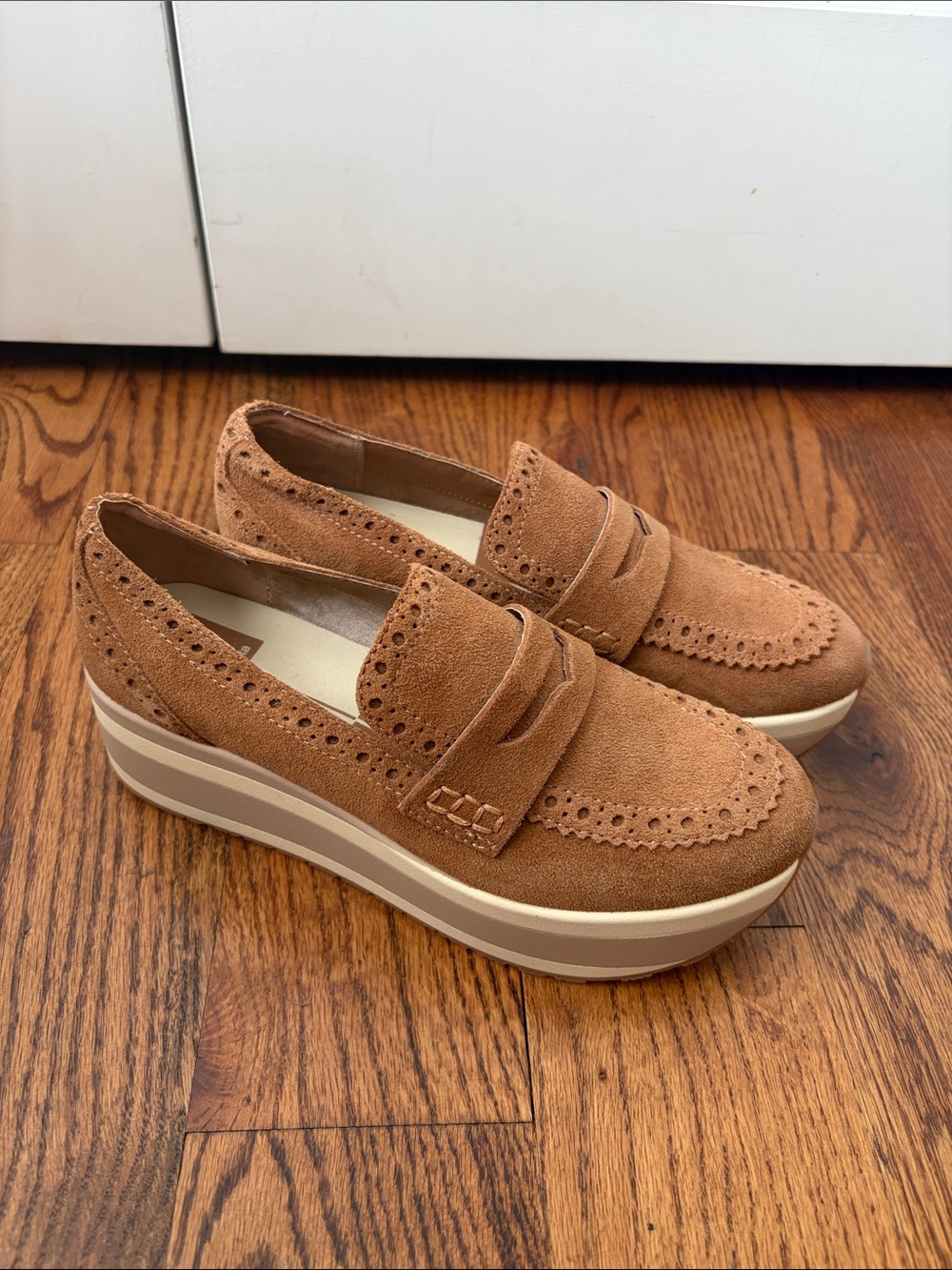 Dolce Vita Janine Women's Platform Suede Penny Loafers Size 6.5